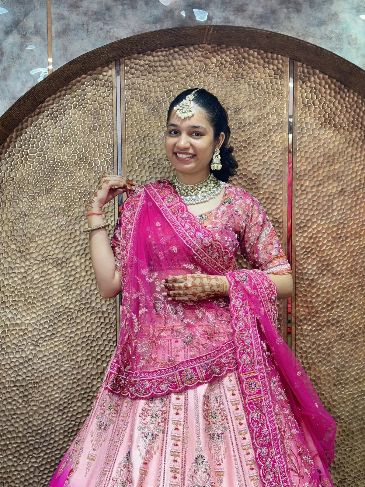 Ombre Bridal Lehenga with Handwork